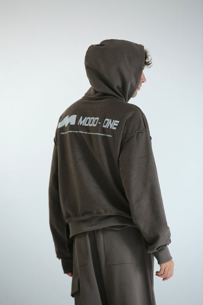 Felpa cappuccio REVERSIBILE moro