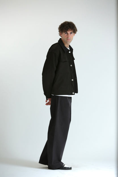 Work jacket collo contrasto moro