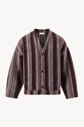 Burgundy / Grey Mohair Cardigan