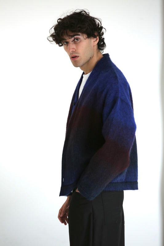 Cardigan mohair blu rosso