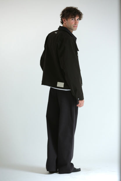 Work jacket collo contrasto moro