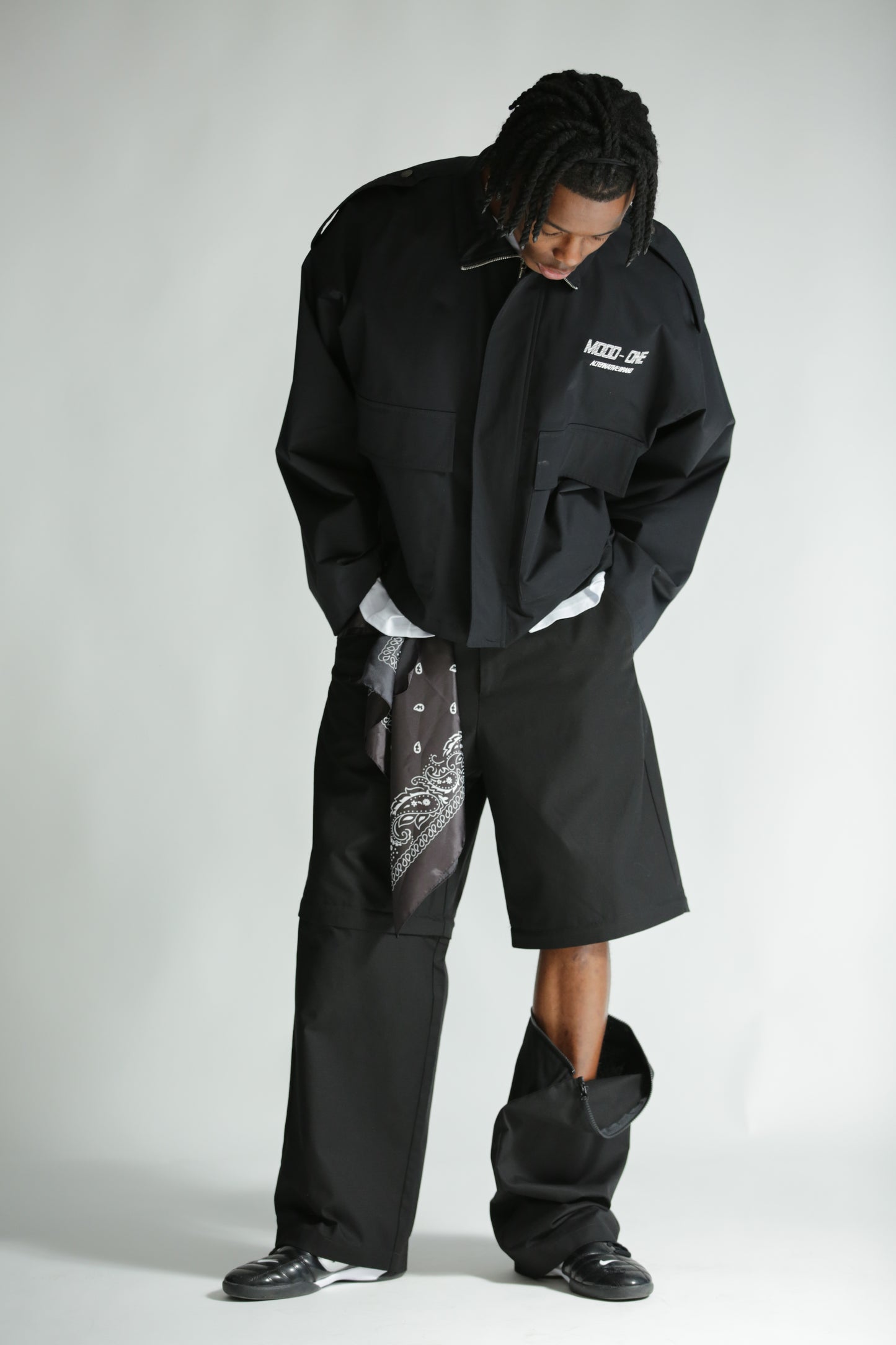 Pant/bermuda zip nero