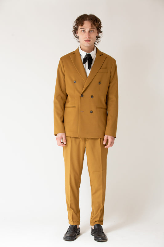 Pantalone fondo stretto ocra