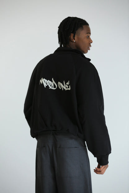 Felpa zip collo alto nera