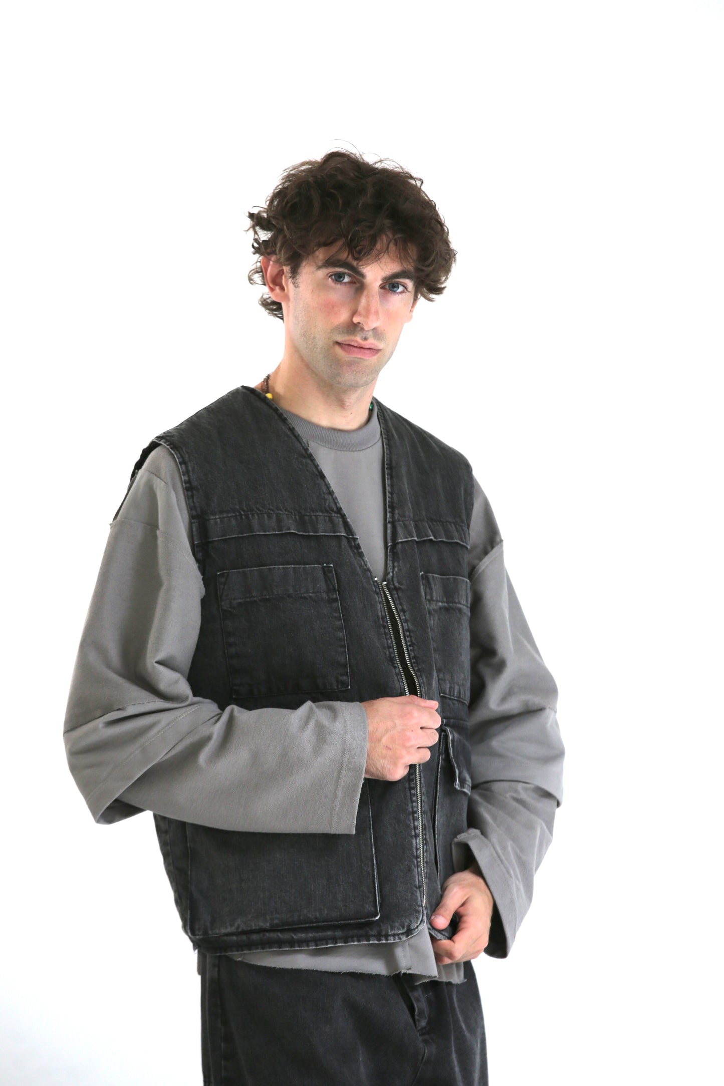 Gilet denim lavaggio black