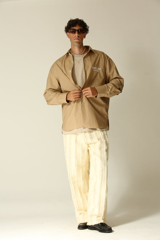 Camicia manica smontabile beige