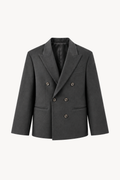 Grey Double-Breasted Blazer