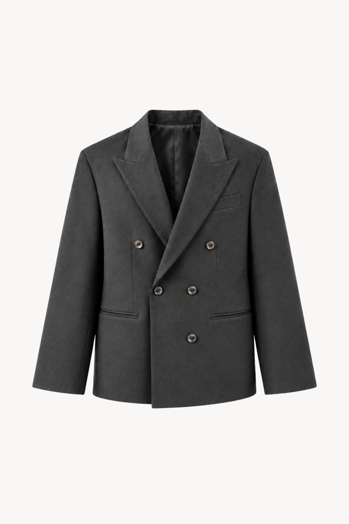 Grey Double-Breasted Blazer