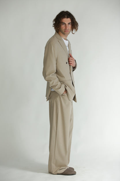 Giacca doppiopetto beige