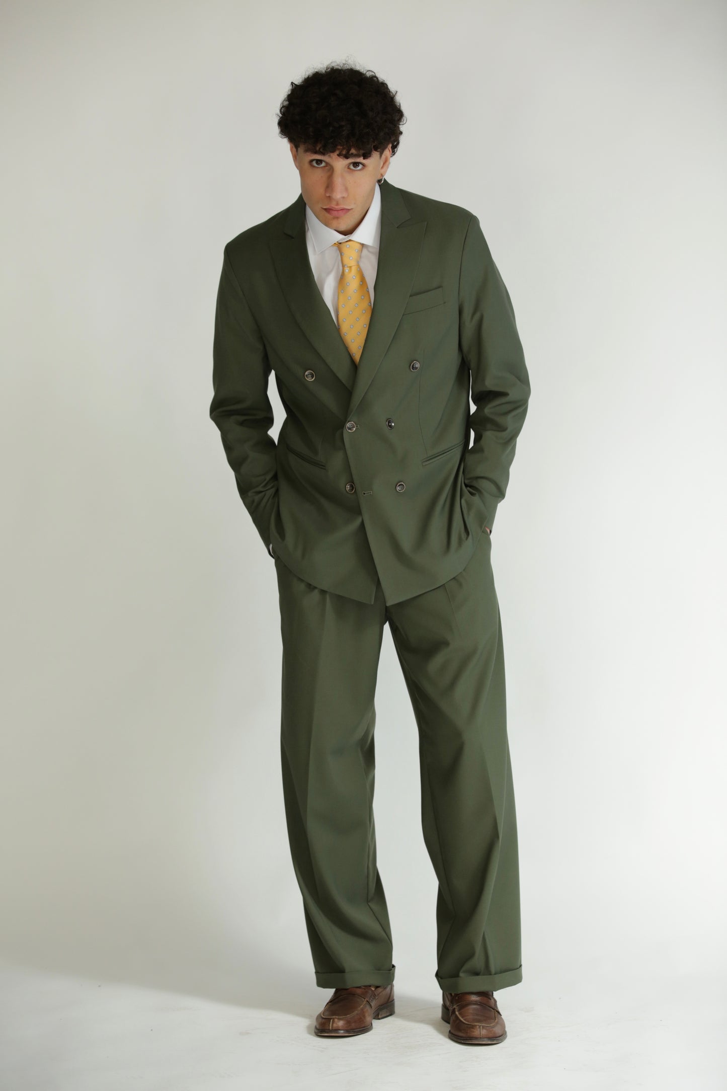 Giacca doppiopetto verde militare