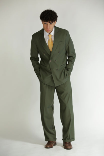 Giacca doppiopetto verde militare