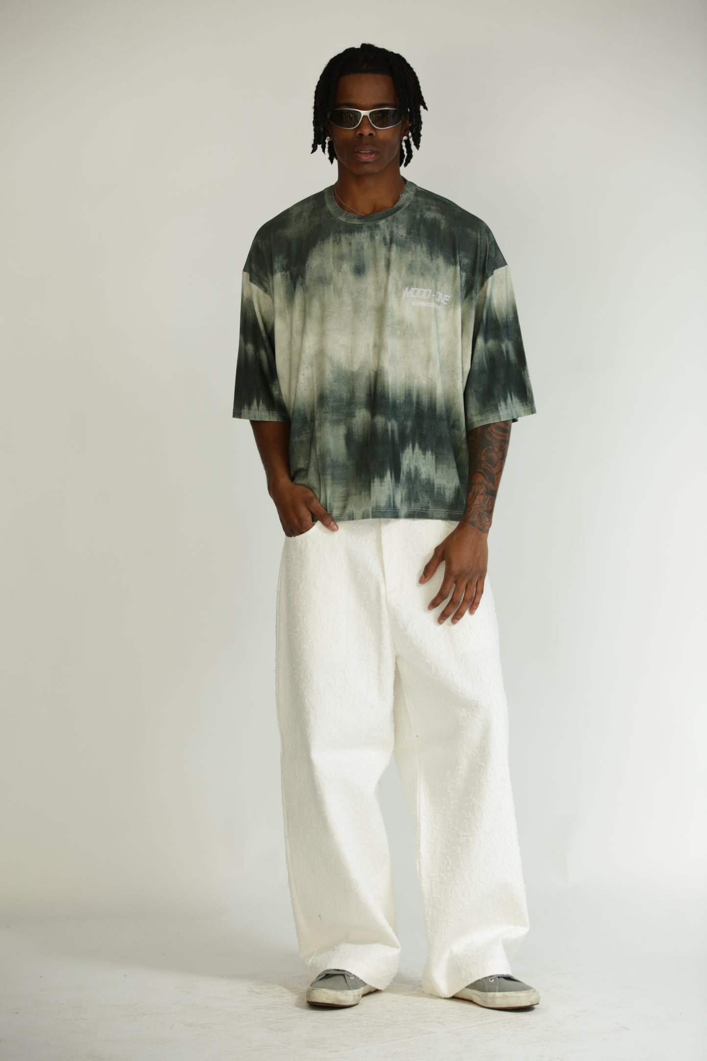 Denim graffiato bianco