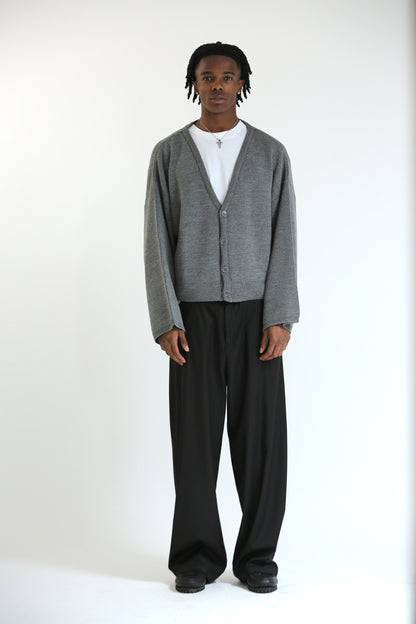 Cardigan crop over grigio