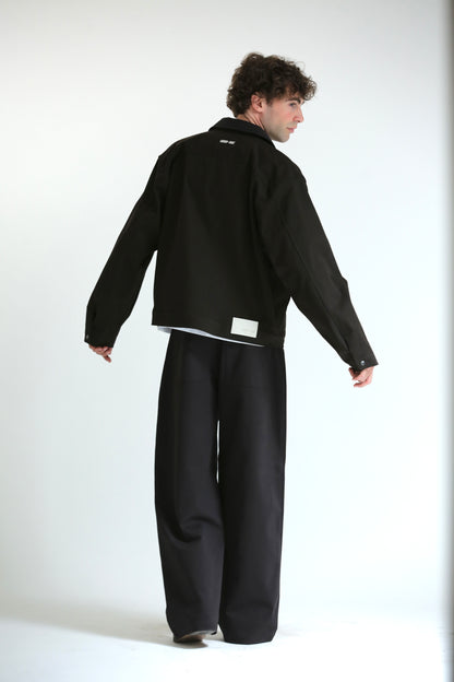 Work jacket collo contrasto moro