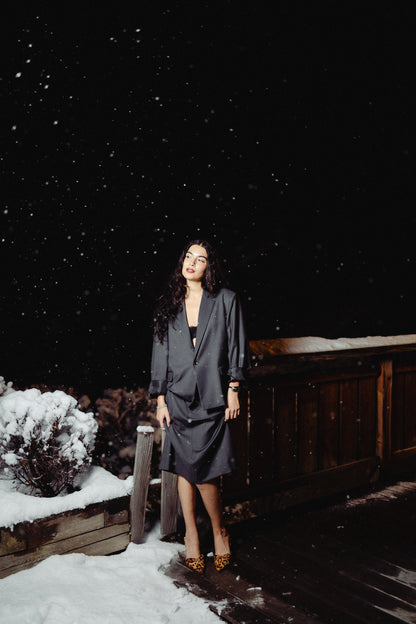 Giacca oversize monopetto crop