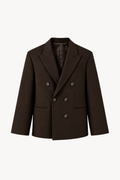 Brown Double-Breasted Blazer