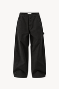 Black Cotton Carpenter Pants