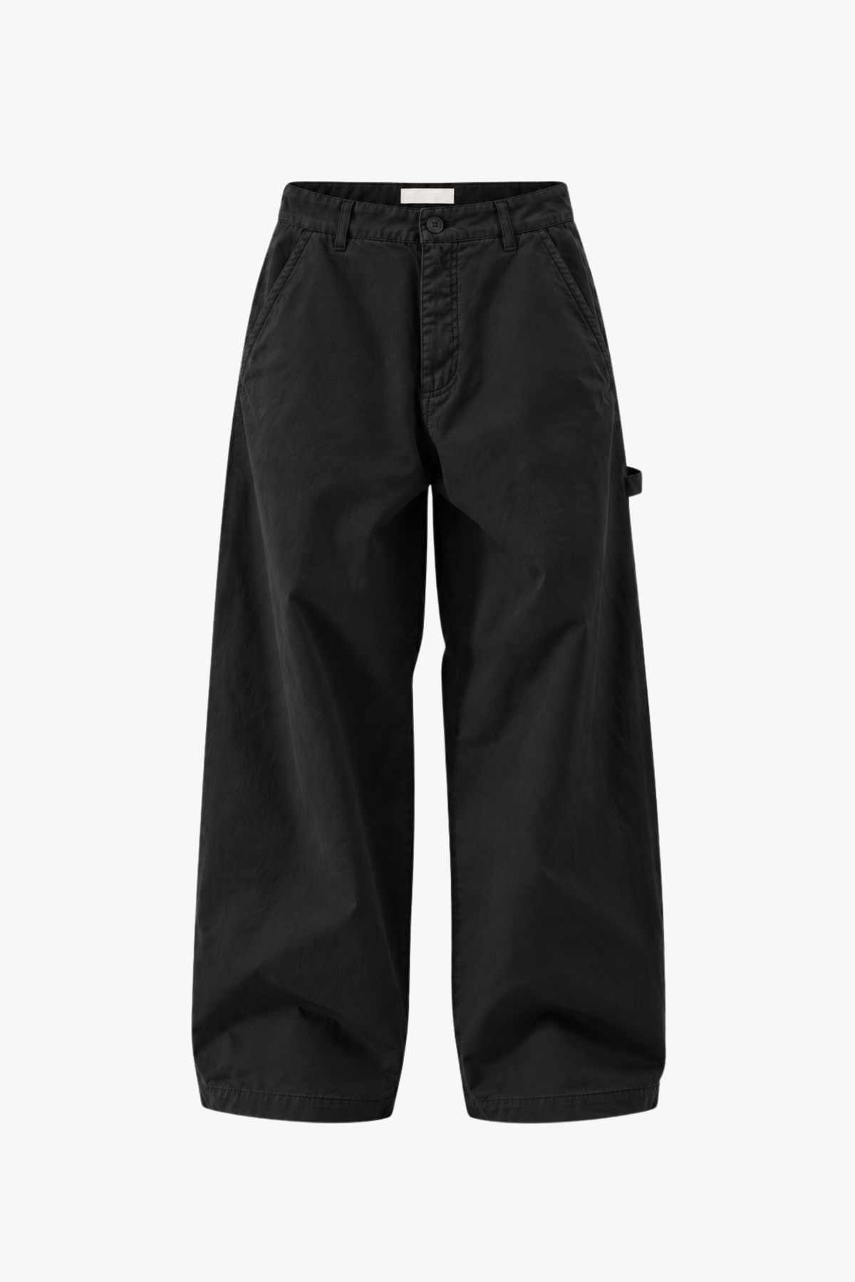 Black Cotton Carpenter Pants