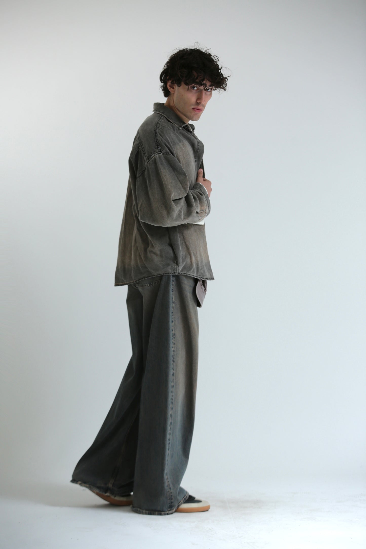 Jeans Baggy lavaggio fango