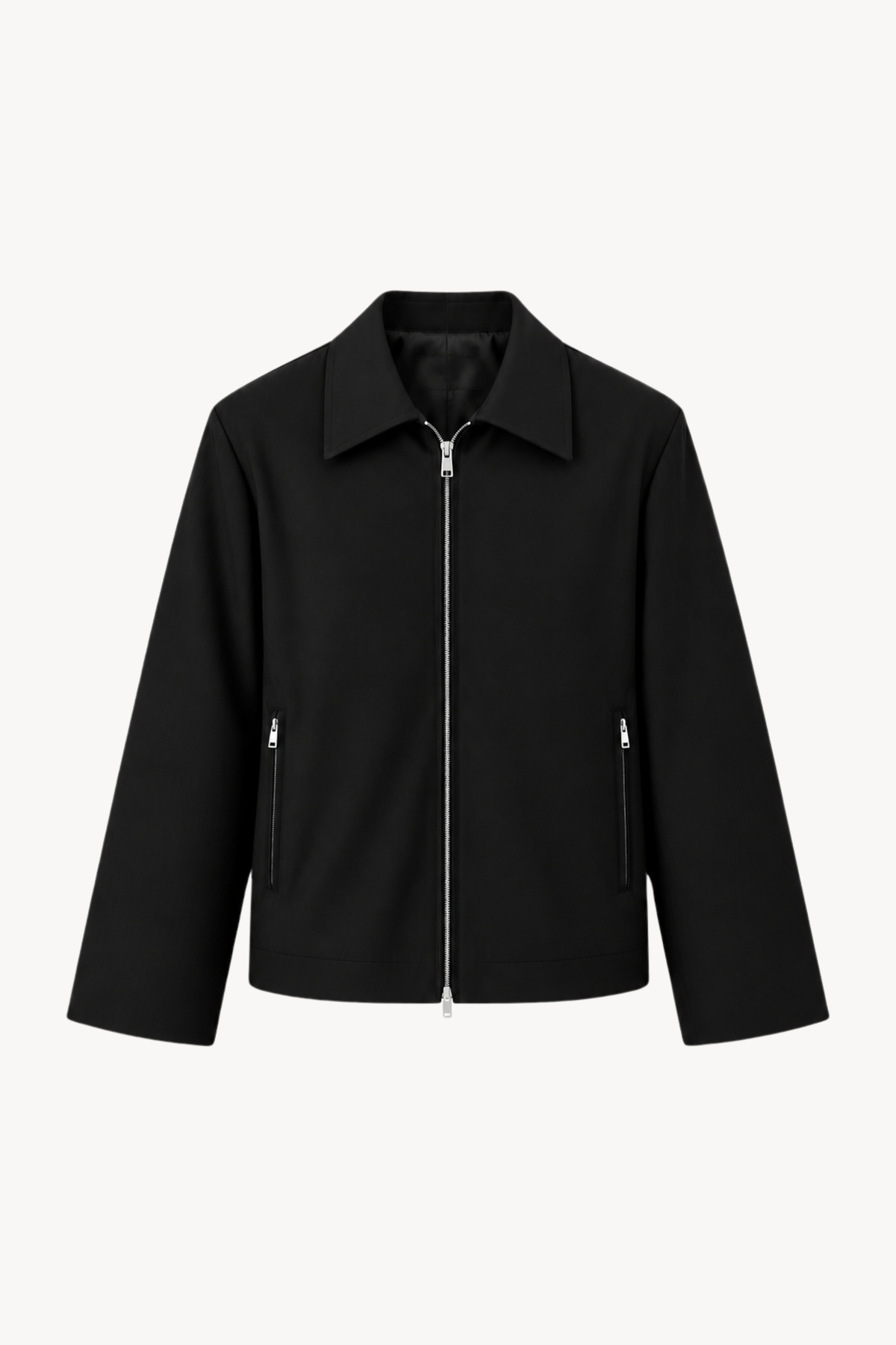 Black Tailored Zip Jacket