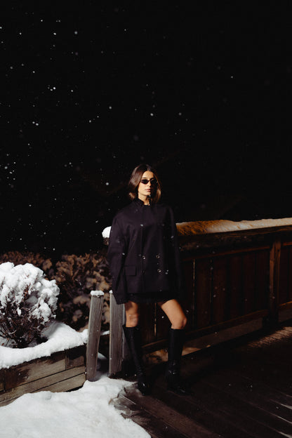 Giacca oversize doppiopetto crop