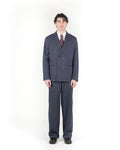 Pantalone loose fit sartoriale gessato blu
