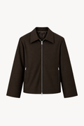 Brown Tailored Zip Jacket