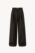 Brown Loose-Fit Tailored Trousers