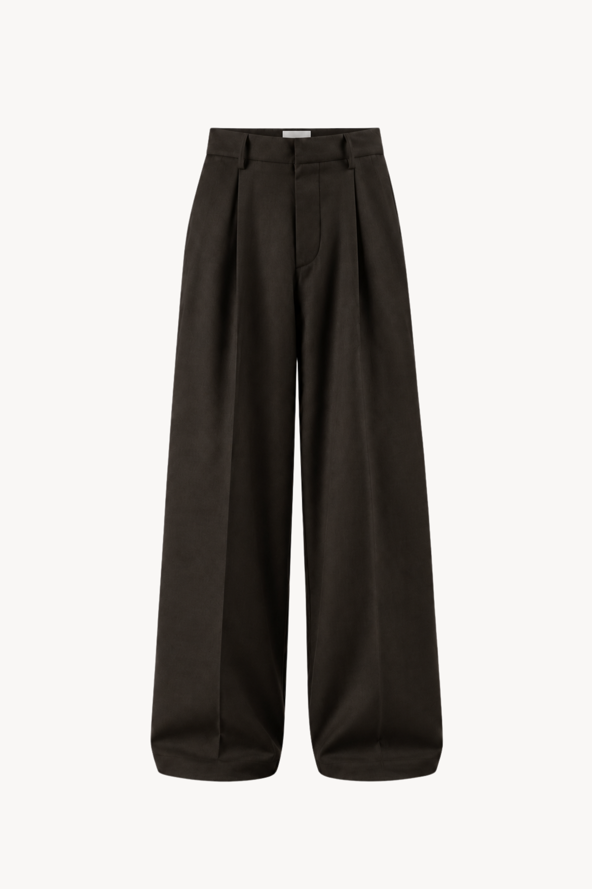Brown Loose-Fit Tailored Trousers
