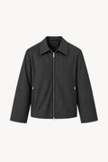 Grey Pinstripe Tailored Zip Jacket
