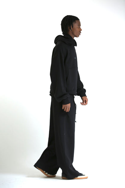 Pantalone Baggy felpa tasconato nero