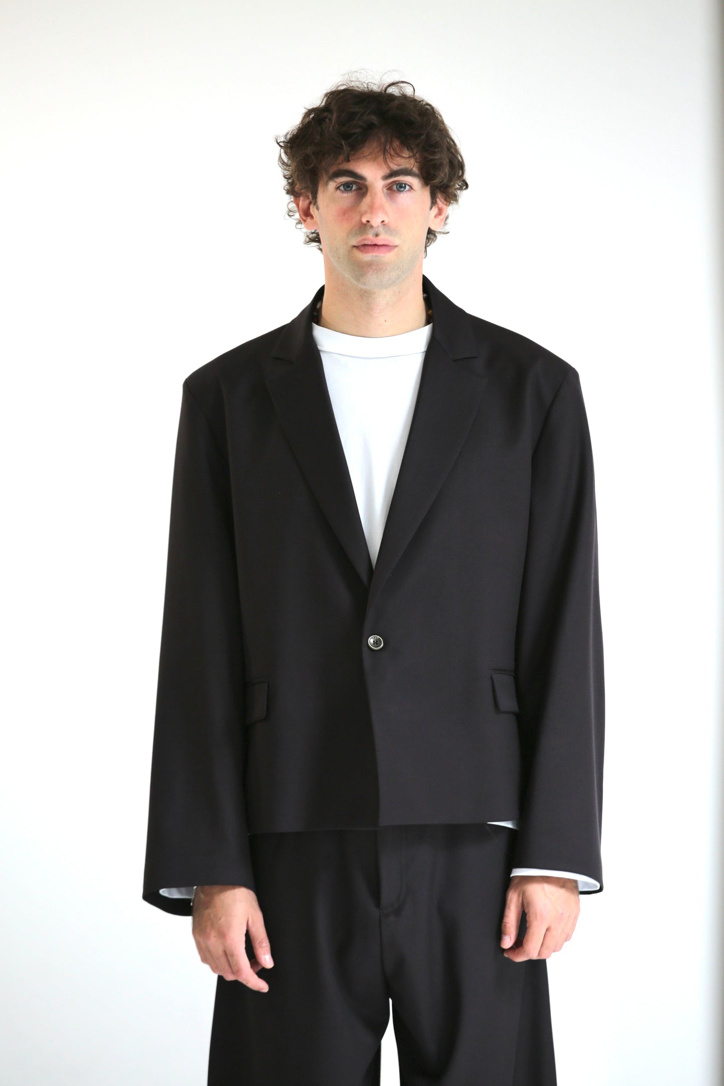 Giacca monopetto crop MORO scuro