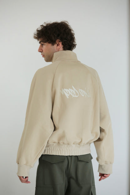 Felpa collo alto beige