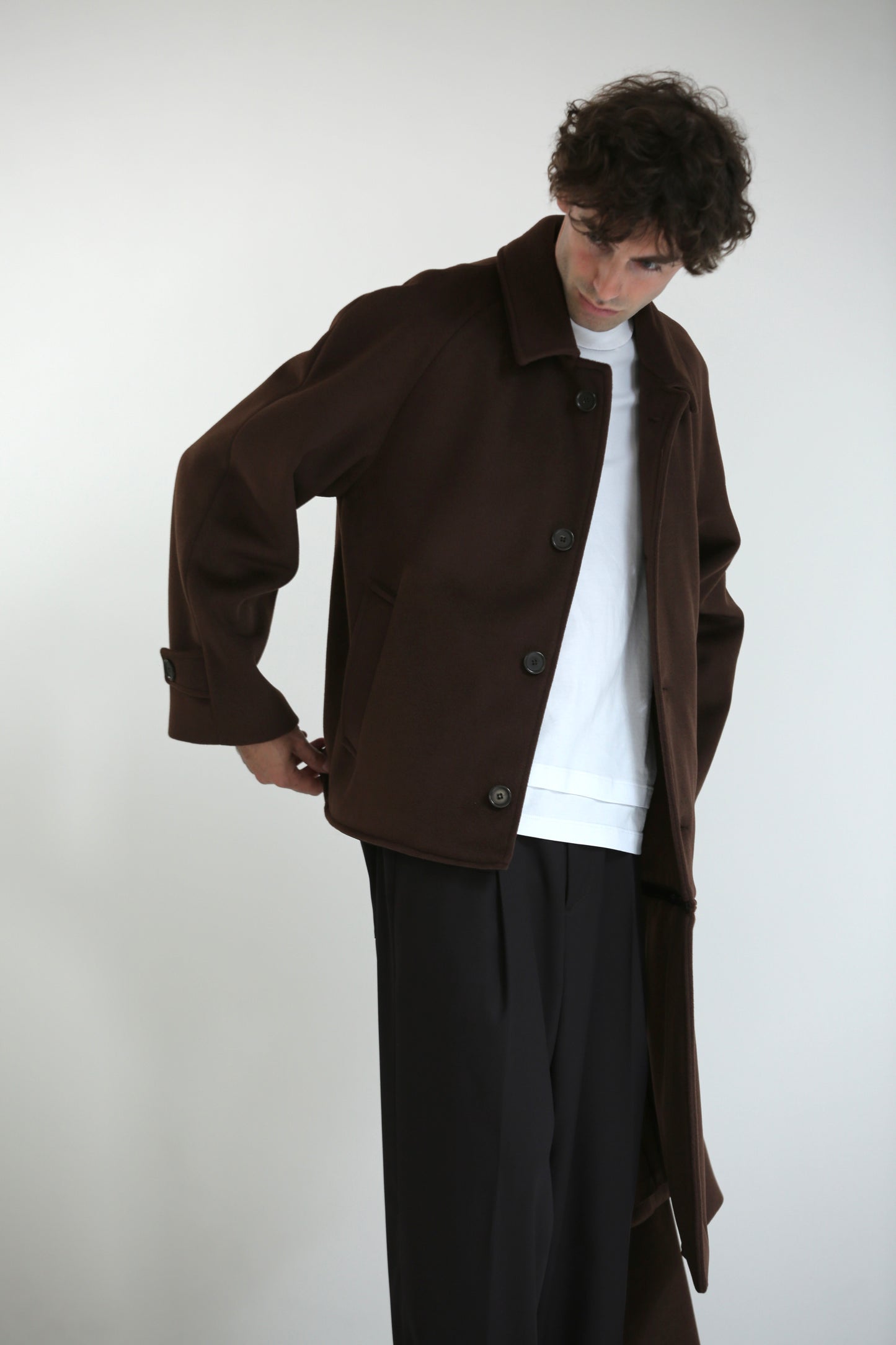 Pantalone vita alta fondo largo MORO