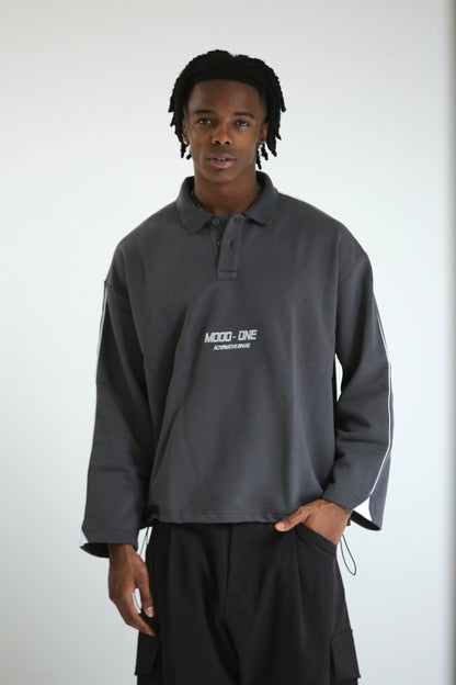 Felpa polo piombo