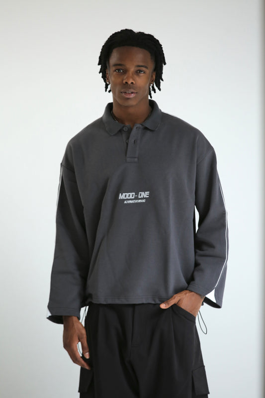Felpa polo piombo