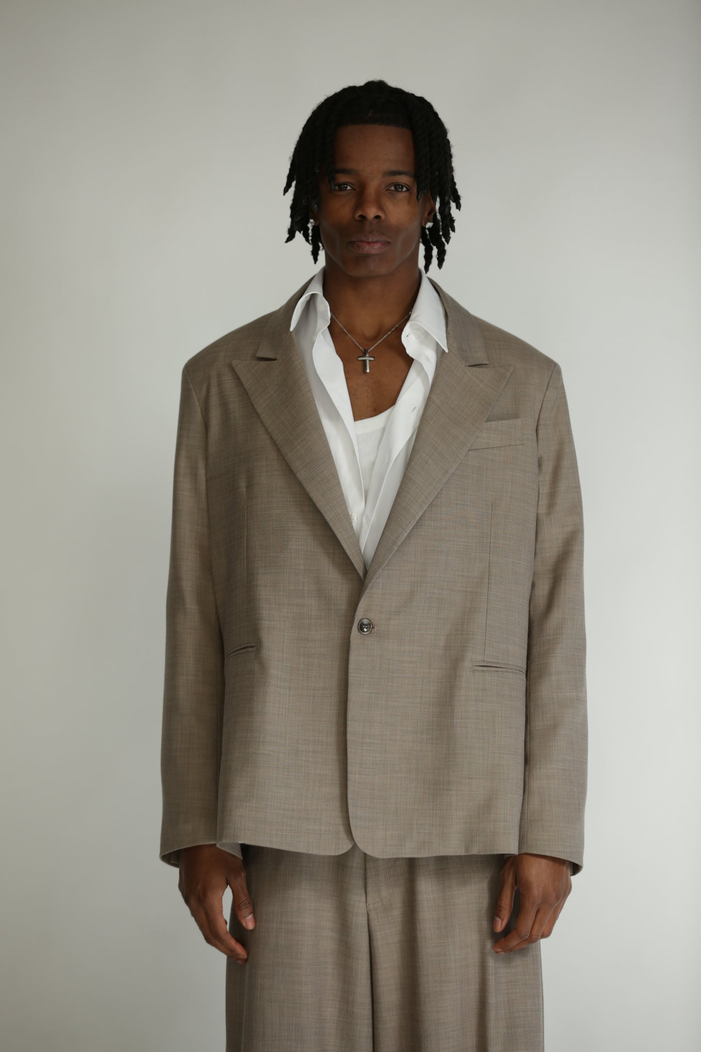 Giacca monopetto Over beige