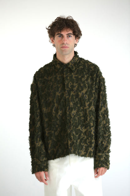 Camicia in rilievo verde