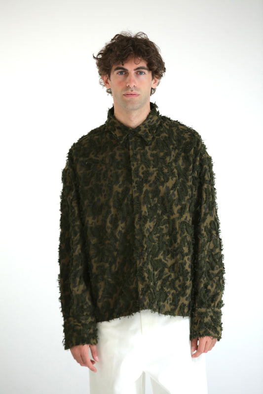 Camicia in rilievo verde