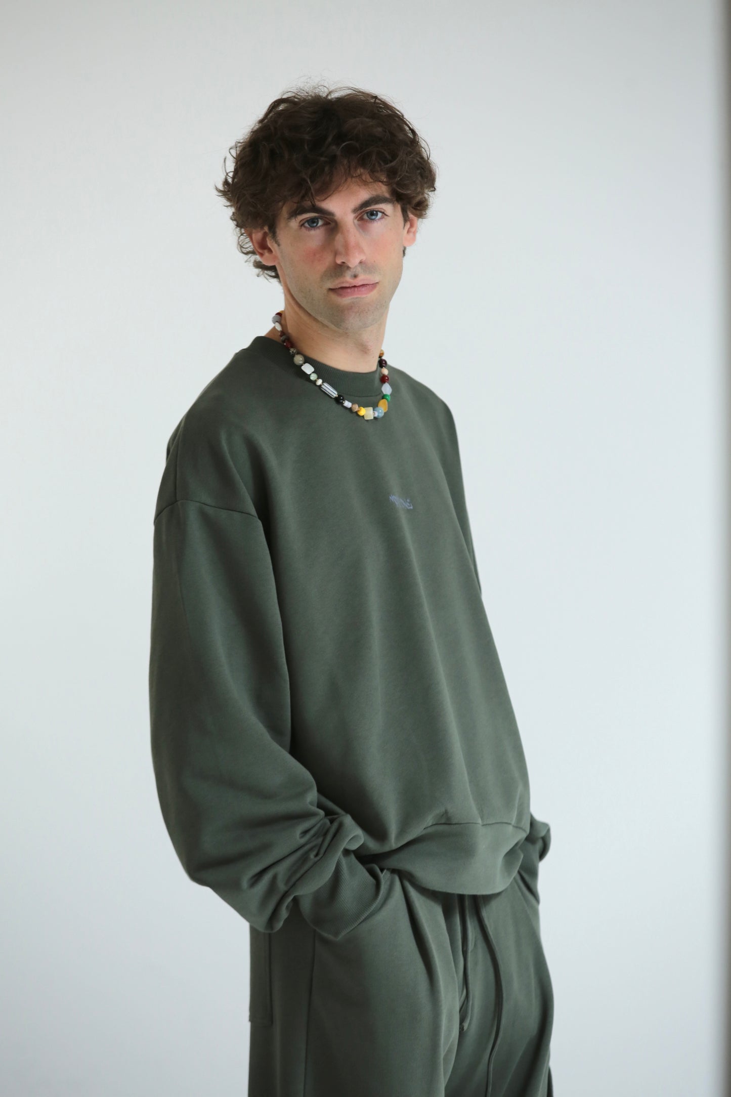 Felpa crop REVERSIBILE verde