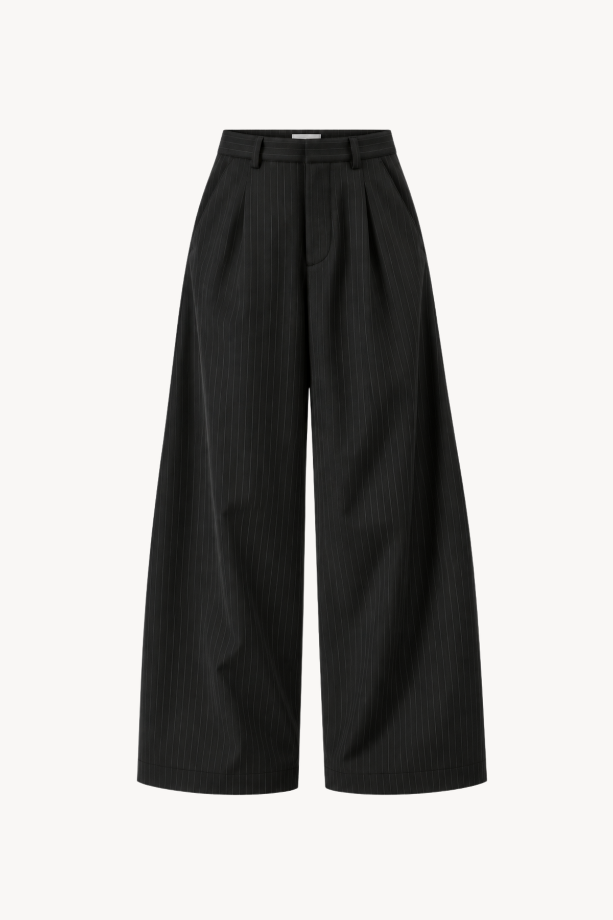Black Pinstripe Baggy Tailored Trousers