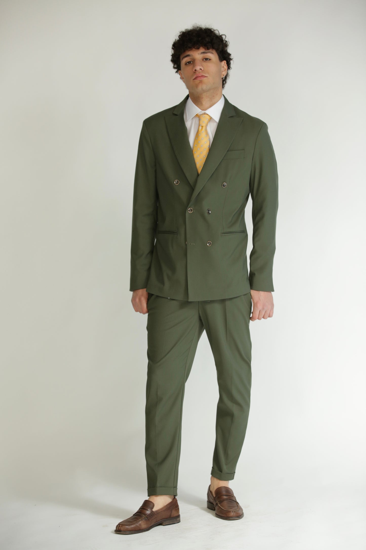 Giacca doppiopetto verde militare