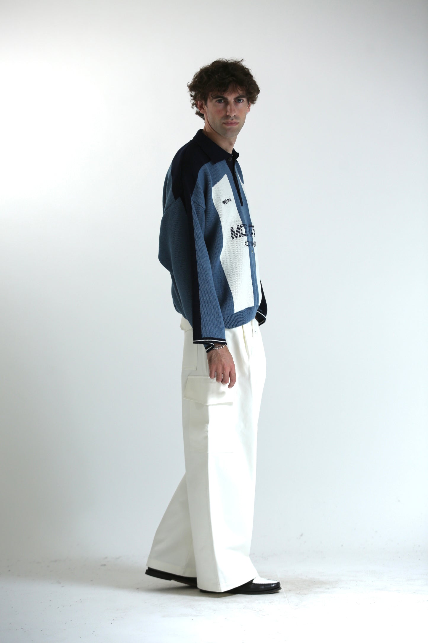 Pantalone tasconato bianco cotone