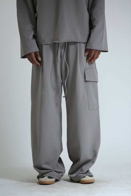 Pantalone Baggy felpa tasconato grigio