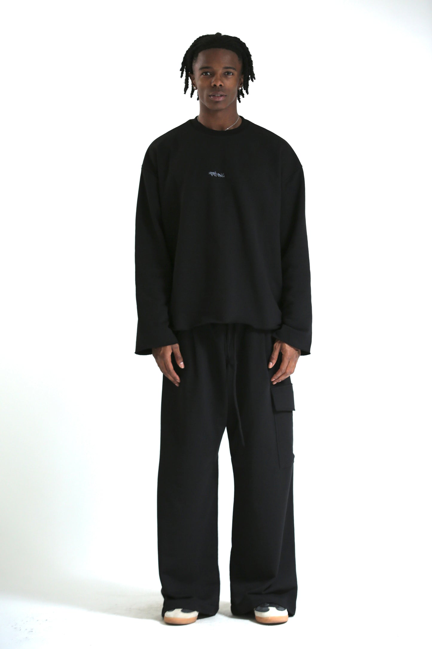 Pantalone Baggy felpa tasconato nero