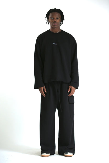 Pantalone Baggy felpa tasconato nero