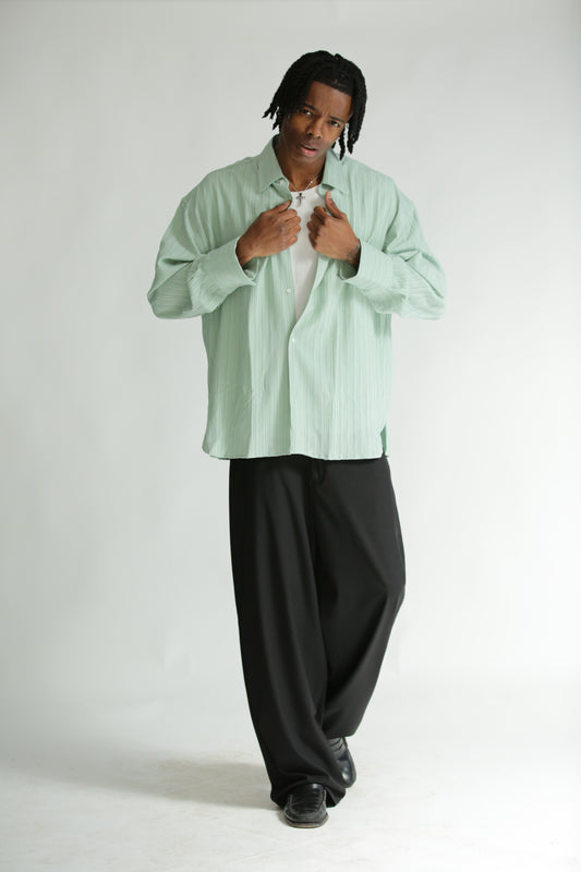 Camicia crepes verde acqua