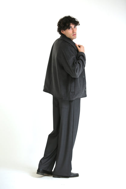 Cappotto lungo/corto panno grigio