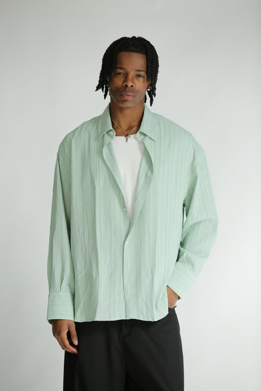 Camicia crepes verde acqua