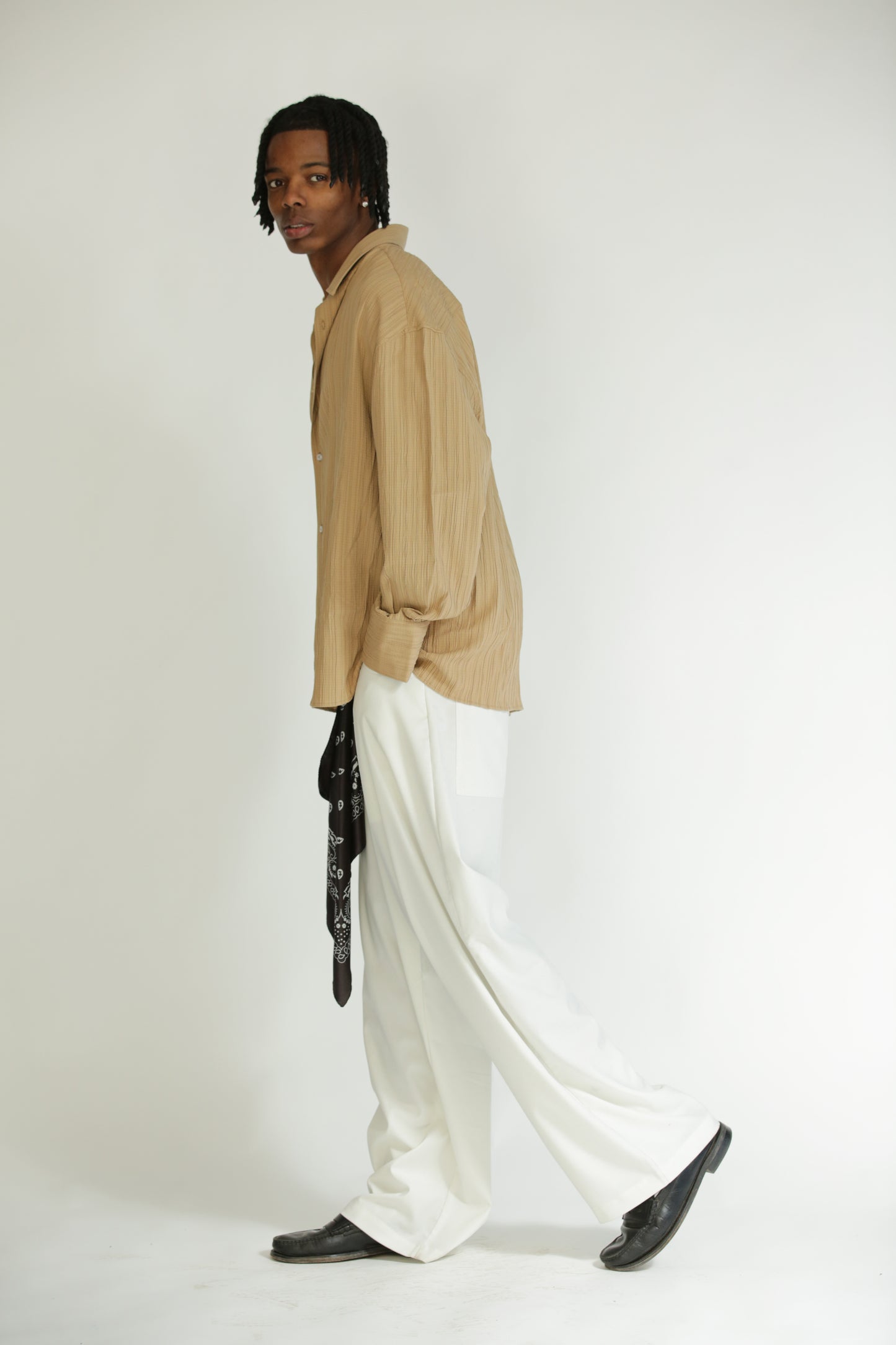 Camicia crepes beige